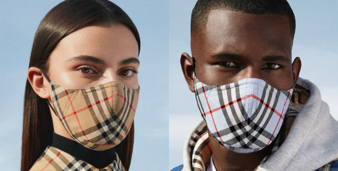 Burberry выпустил защитные маски в свою фирменную клетку