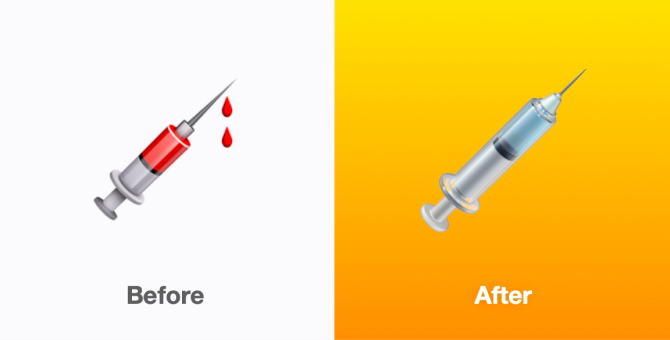 Apple изменила эмодзи со шприцем для обозначения вакцинации от COVID-19