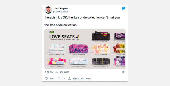 Диваны из прайд-коллекции IKEA превратились в мем