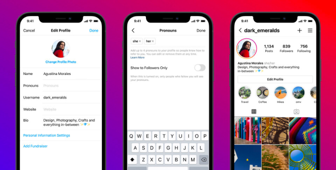 Пользователи Instagram теперь могут указать подходящие им местоимения