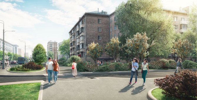 В 2021 году на Красной Пресне появятся большая зеленая аллея и прогулочный маршрут