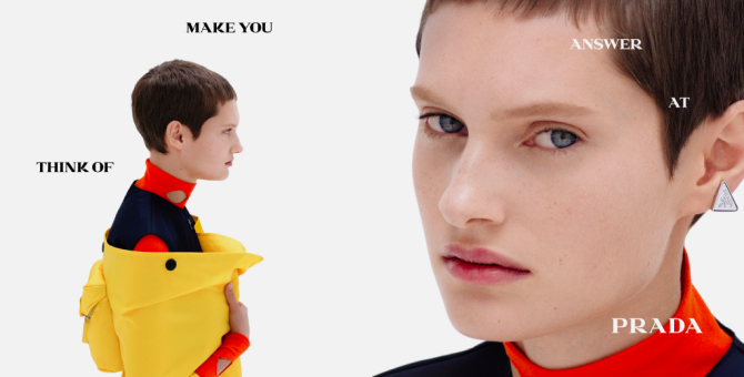 Миучча Прада и Раф Симонс задают вопросы о технологиях и будущем в новой кампании Prada