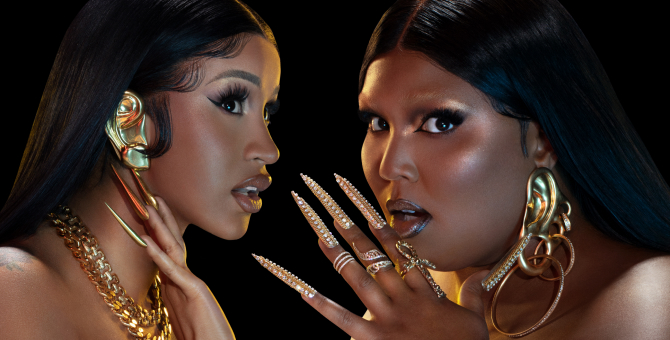 Lizzo и Cardi B представили клип на совместный трек «Rumors»