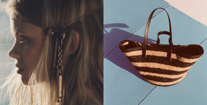 Saint Laurent выпустил капсулу с козырьками от солнца и плетеными сумками