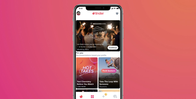 В Tinder появилась функция поиска пары для похода на свадьбу