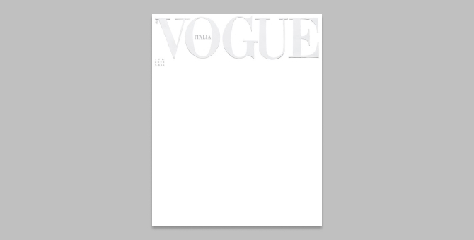 Новый номер итальянского Vogue выйдет с полностью белой обложкой