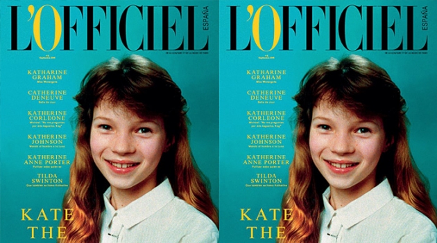 10-летняя Кейт Мосс украсила обложку первого испанского L'Officiel