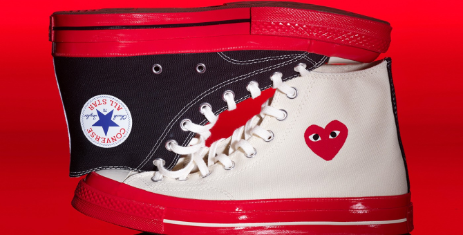 Converse и Comme des Garçons Play выпустили кеды с красной подошвой