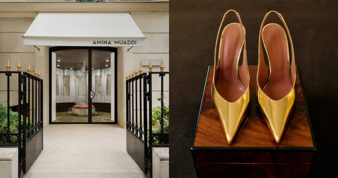 Amina Muaddi открыл первый бутик на авеню Монтень в Париже