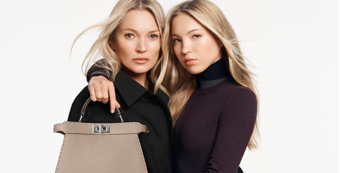 Кейт и Лила Мосс снялись в кампании сумок Fendi Peekaboo