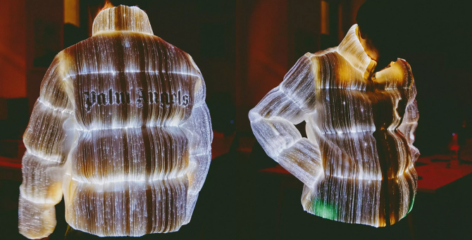 Moncler выпустил светящуюся куртку в коллаборации с Palm Angels