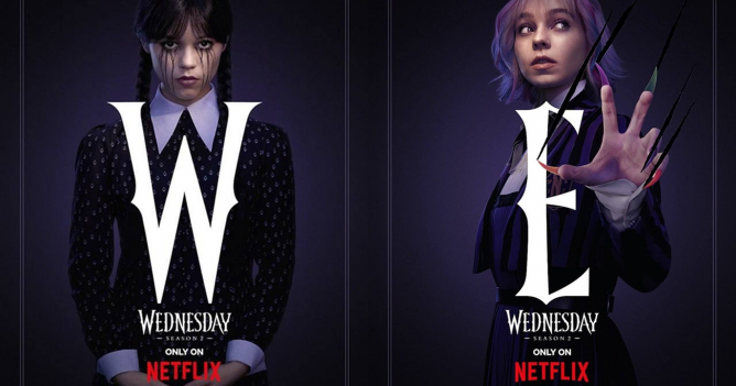 Netflix показал новые постеры сериала «Уэнсдей»