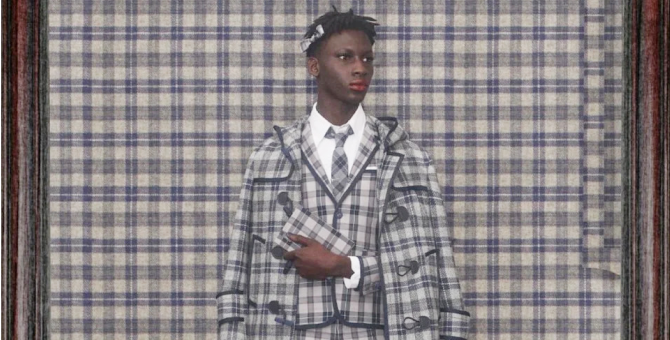 Thom Browne показал коллекцию с традиционным шотландским тартаном