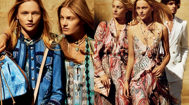 Саша Пивоварова в рекламной кампании Etro, весна-лето 2015