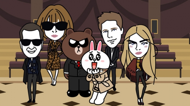 Анна Винтур и Марио Тестино в мультфильме Burberry