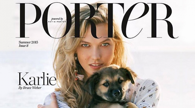 Карли Клосс со щенком на обложке летнего Porter