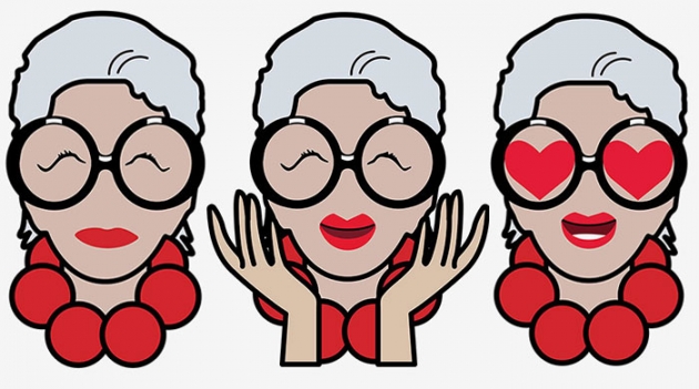 Качаем: эмодзи с Айрис Апфель