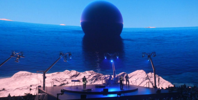 Группа U2 выступила внутри сферического центра MSG Sphere в Лас-Вегасе