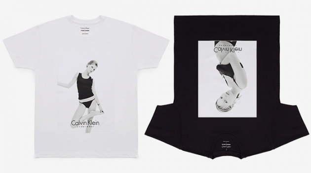 Кейт Мосс на футболках Opening Ceremony и Calvin Klein