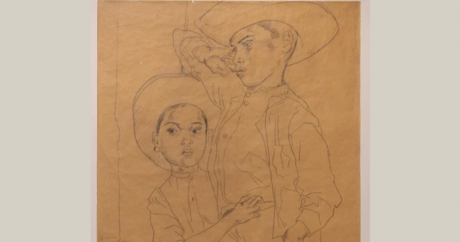 Рисунок «Два мексиканца» Леонара Фужиты выставят в Пушкинском музее