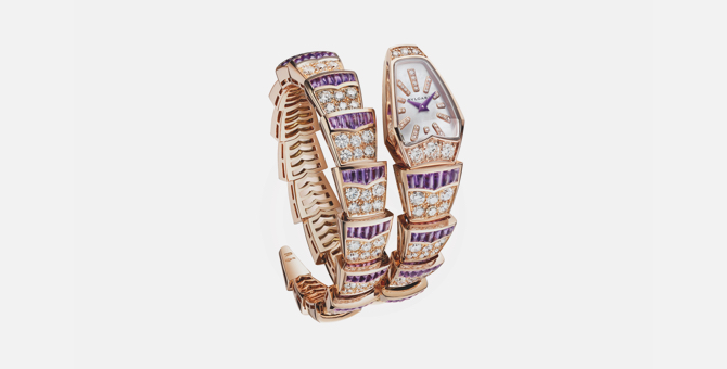 Bvlgari представил трио часов Serpenti с фиолетовыми аметистами