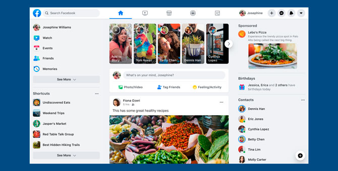 Facebook обновила дизайн десктопной версии