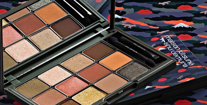 Камуфляжный раскрас в коллекции для макияжа Maison Kitsuné x Shu Uemura
