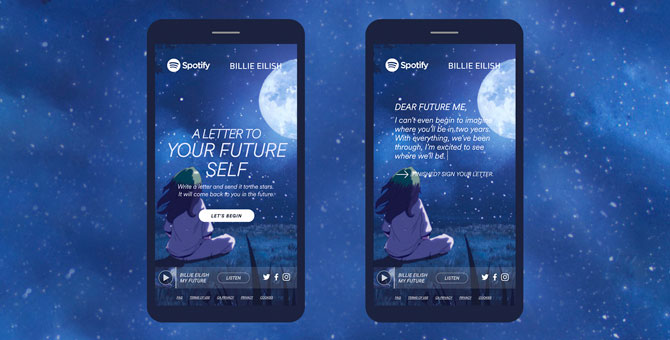 Билли Айлиш и Spotify запустили сайт для отправки писем в будущее