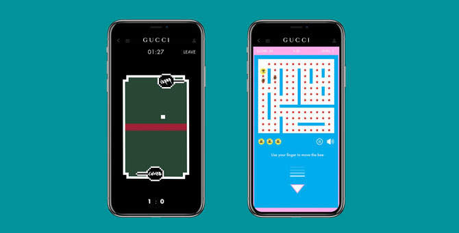 В приложении Gucci появились ретро-аркады