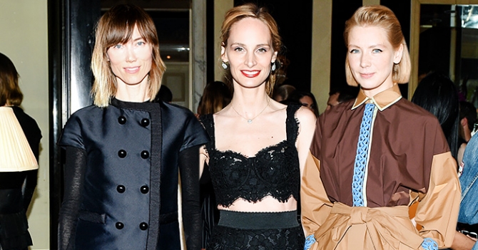 Гости коктейля Aquazzura в Нью-Йорке