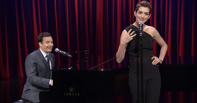 Хип-хоп по-бродвейски с Энн Хэтэуэй и Джимми Фэллоном