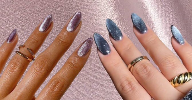 Бархатный маникюр — новогодний тренд