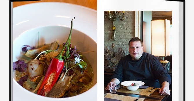 Блюдо недели: гребешки с артишоками, шпинатом и козьим сыром от Павла Петухова