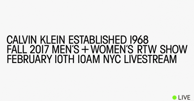 Прямая трансляция Calvin Klein осень-зима 2017