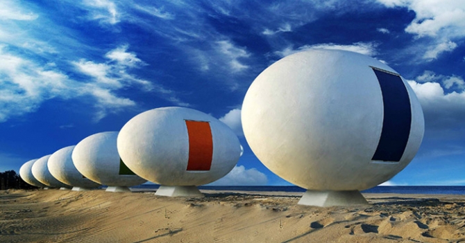 Жилые капсулы Albang на побережье Южной Кореи