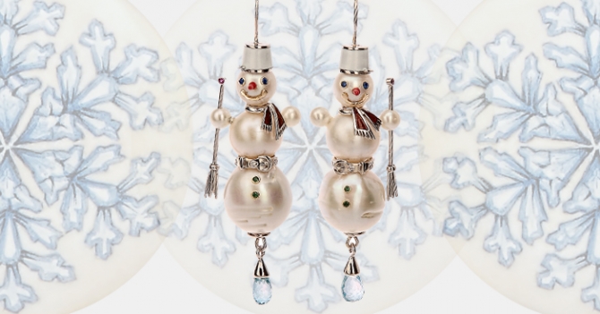 Объект желания: серьги-снеговики Très Russe