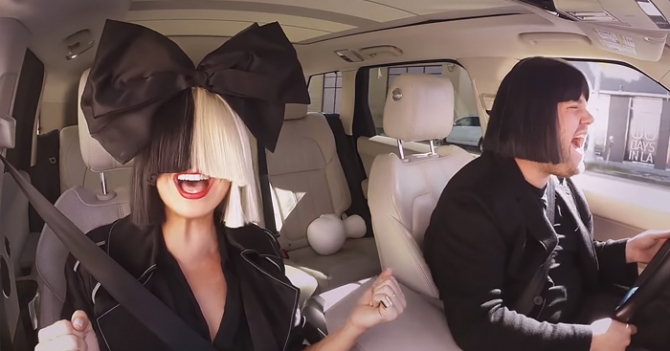 Sia спела в автокараоке Джеймса Кордена