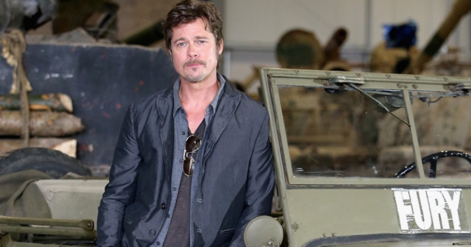 Брэд Питт на фотоколле фильма \"Ярость\"