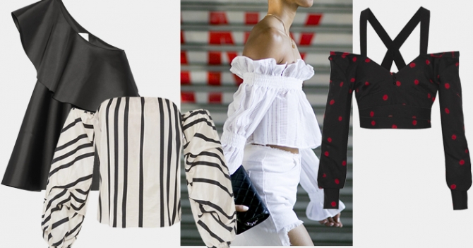 Наголо: блузы с обнаженными плечами