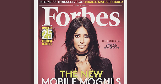 Ким Кардашьян на обложке Forbes
