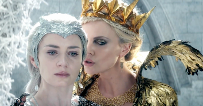 Шарлиз Терон и Эмили Блант воюют друг с другом в трейлере \"Белоснежки и Охотника - 2\"