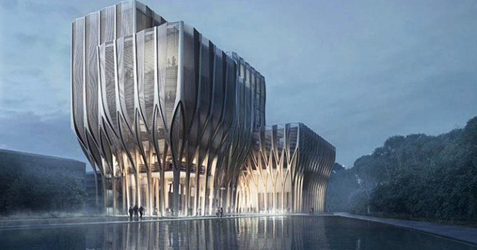 Заха Хадид представила проект института Sleuk Rith в Пномпене, Камбоджа