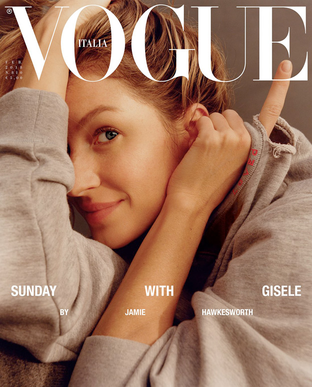 Жизель Бюндхен снялась без макияжа для обложки Vogue Italia