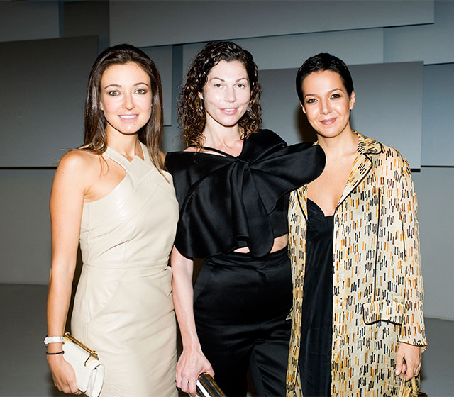 Ирина Вольская, Евгения Линович и Ксения Чилингарова на ужине Дома шампанского