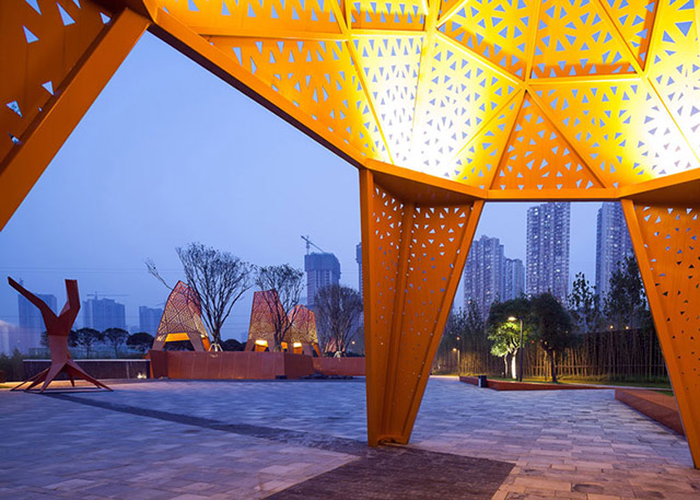 Перфорированные металлические павильоны в Китае