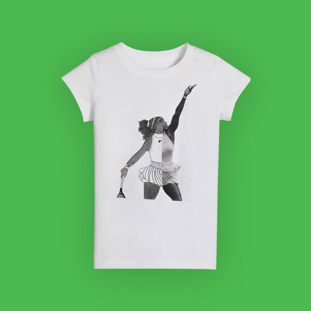 Nike выпустил футболки с портретом Серены Уильямс авторства 9-летней девочки