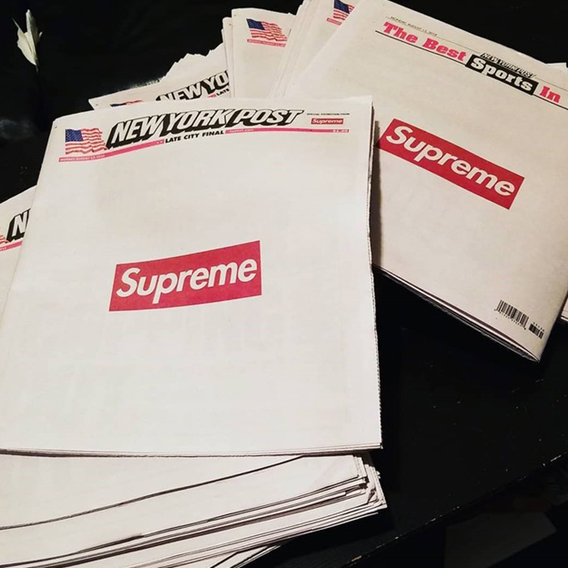 Газета New York Post выпустила новый номер с логотипом Supreme на первой полосе