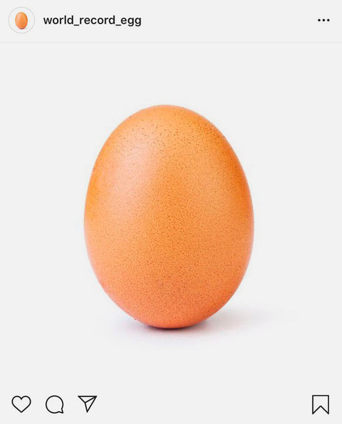 Снимок с куриным яйцом стал самым популярным постом в Instagram