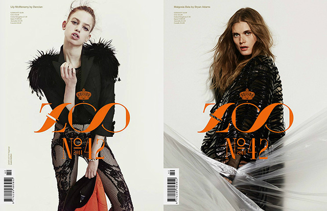 Малгосия Бела и Лили Макменами в весеннем Zoo Magazine
