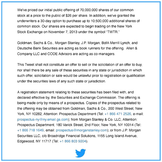 Twitter начинает продавать свои акции